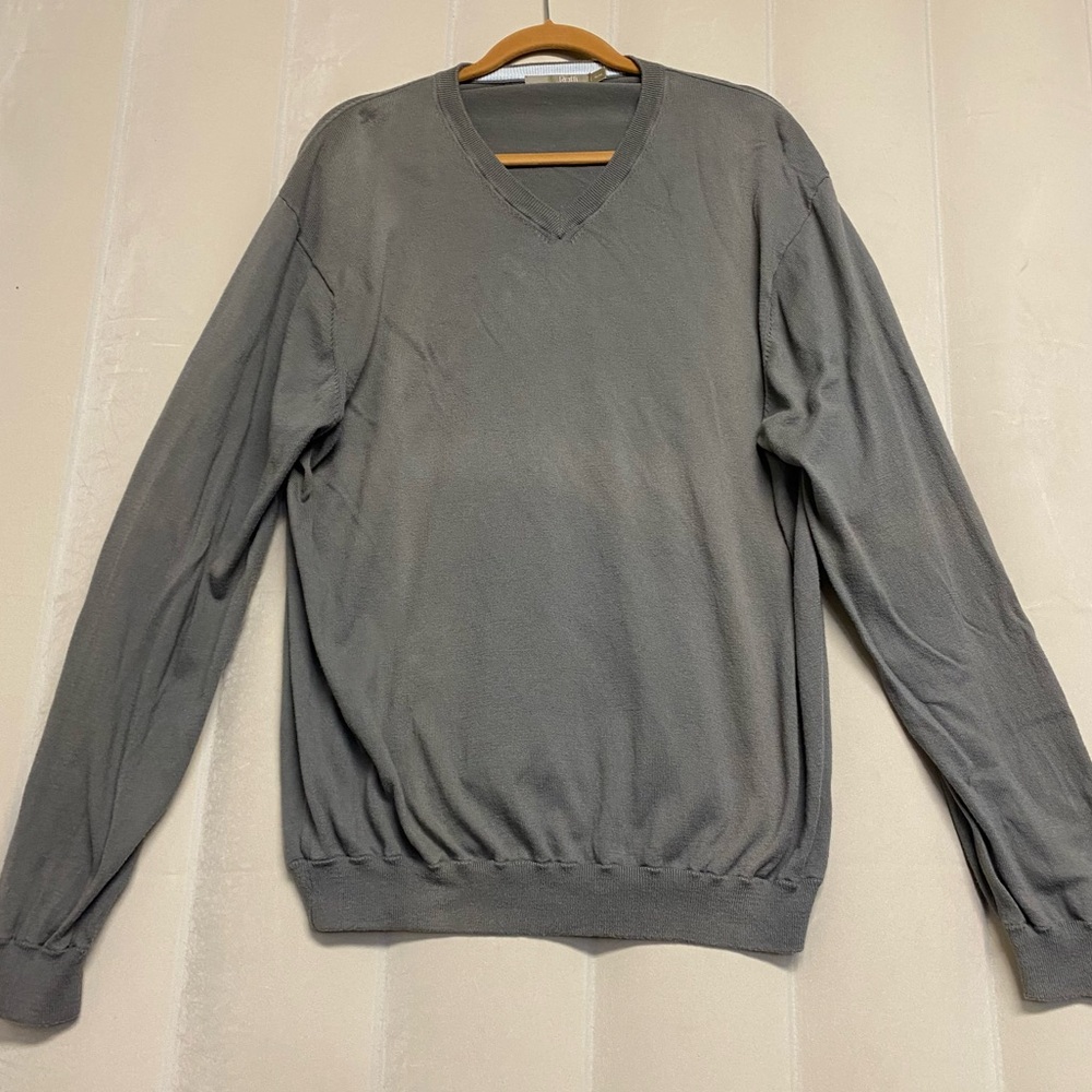 Raffi Men’s Sweater XL 100% Cotton V-Neck Masculine Quiet Luxury Designer